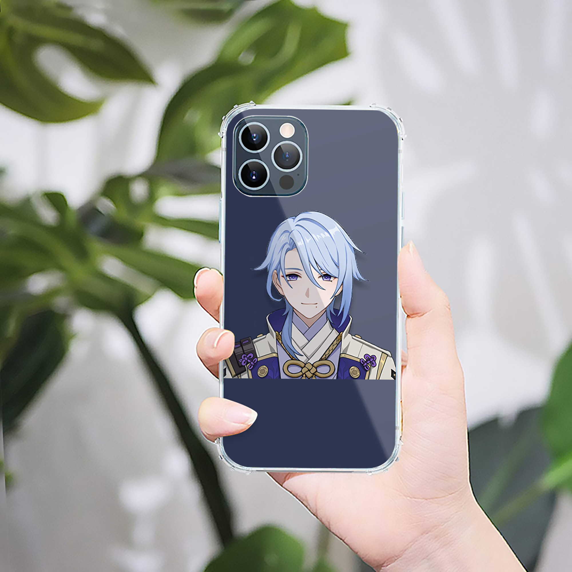 げんし神 神里綾人 かみさとあやと genshin Kamisato Ayato 【iPhone 12シリーズ対応】透明スマホケース（クリアソフトケース）